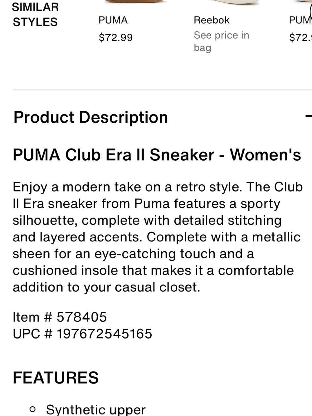 EUC PUMA CLUB II ERA SILVER METALLIC SNEAKERS SIZE 8 - Picture 8 of 9
